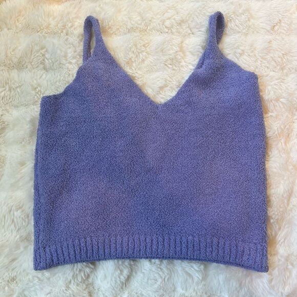 Fashion Nova Purple Knit Plush Cropped Camisole Top Sz2XL - Picture 1 of 5